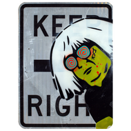 Metal street sign, “Keep Right” [124]