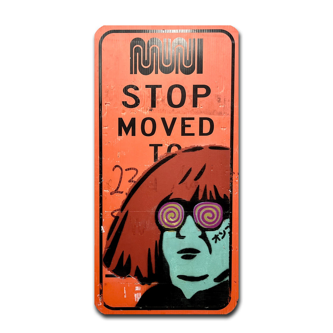 MUNI Bus stop relocation sign - plastic (#E)